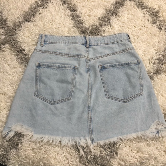 Bershka Ripped Denim Skirt w/ Belt - Picture 2 of 4